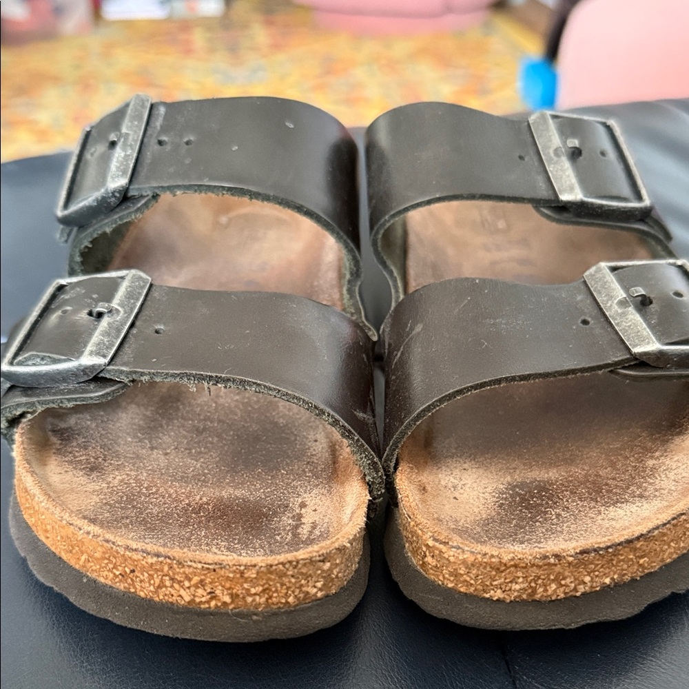 Size 37 Birkenstock. Worn for 1 season,  Double-Buckle Cork soft Footbed.